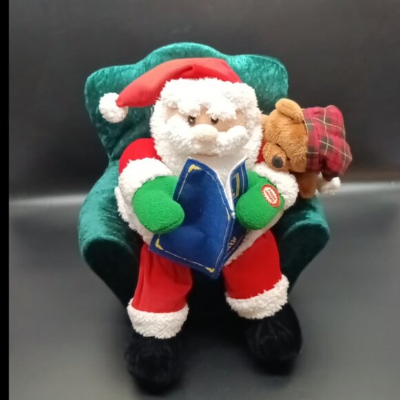 Santa Animated Reading Twas The Night Before Christmas with Teddy Bear - Picture 2 of 7